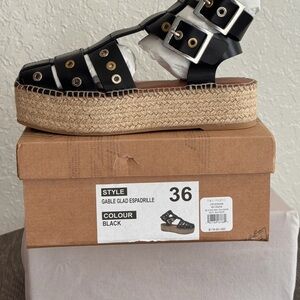 FP Movement Black Espadrille Sandals
